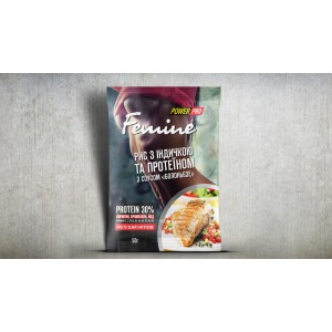 PowerPro Каша Femine рис з індичкою, соусом болоньєзе та протеїном 30%, (50г) Фото №1