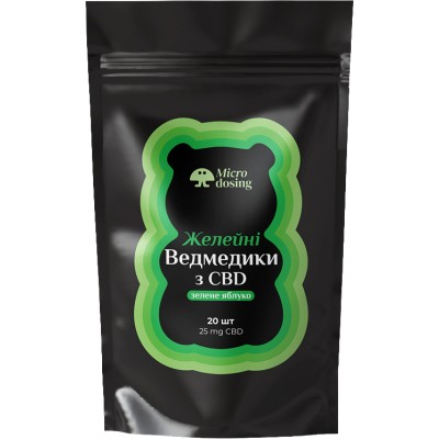 Желейные медвежата с CBD 25 мг - 20 шт зеленое яблоко