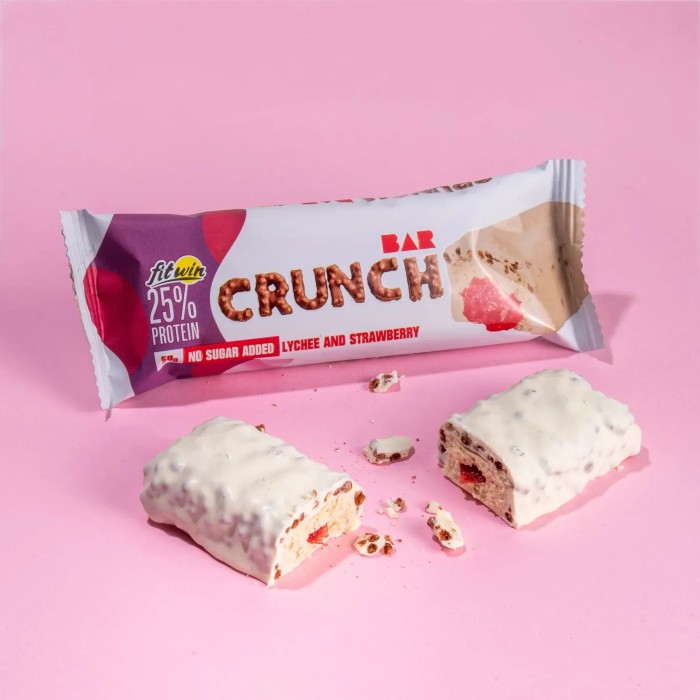 FitWin Батончик Crunch Bar 25% - 50 г - личи-клубника