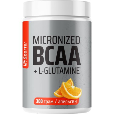 Micronized BCAA + L-Glutamine 300 г - апельсин