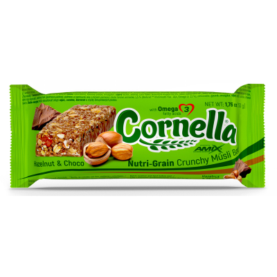 Батончик Cornella Crunchy Muesli Bar, 50 г - лесной орех и шоколад