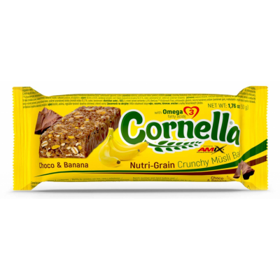 Батончик Cornella Crunchy Muesli Bar, 50 г - шоколад та банан