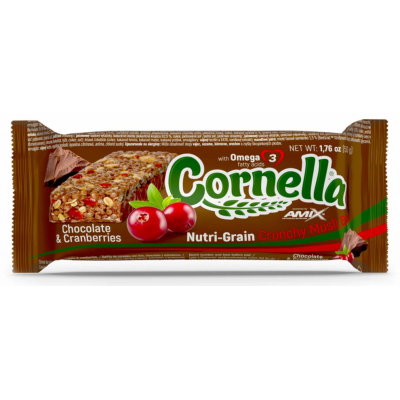 Батончик Cornella Crunchy Muesli Bar, 50 г - шоколад и клюква