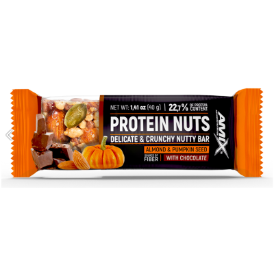 Батончик Protein Nuts Crunchy Nutty Bar, 40 г - миндаль и тыквенные семечки