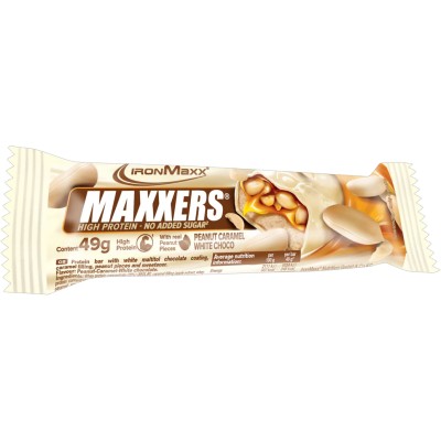 Батончик Maxxers - 49 г - белый шоколад/арахис-карамель