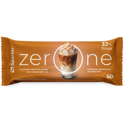 Батончик Zero One 50 г - соленая карамель и макиато