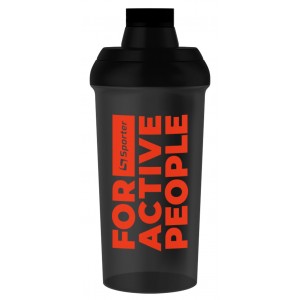 Shaker bottle 700 ml For Active People - black (red print)
