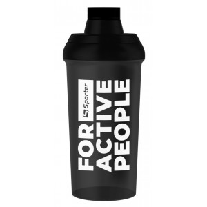 Shaker bottle 700 ml For Active People - black (white print)