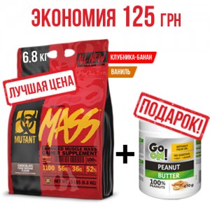 Mass 6800 гр + GoOn Peanut butter 470 гр Фото №1