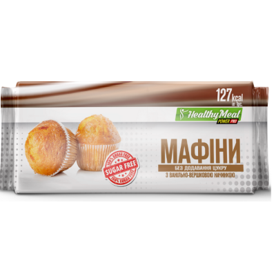 Маффины (без добавления сахара) 70 г - с ванильно-сливочной начинкой