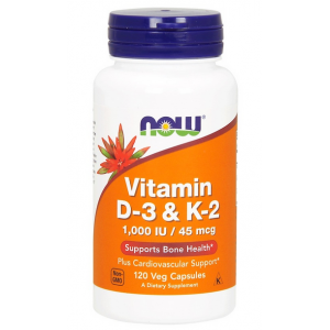 Vitamin D3 & K-2 1000 МО/45 мкг - 120 веган капс Фото №1
