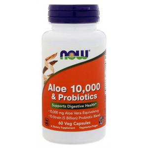 Aloe 10,000 & Probiotics - 60 веган капс Фото №1