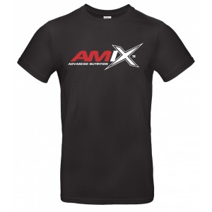 Футболка Amix - красное лого (черная)