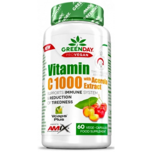 GreenDay ProVegan Vitamin C 1000mg with Acerola - 60 веган капс