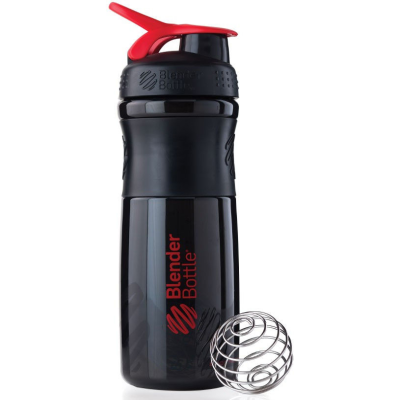 Шейкер SportMixer с шариком 820 мл Black/Red