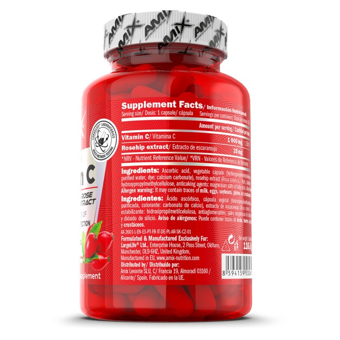 Amix C-Vitamin + Rose Hips 1000mg - 100 капс