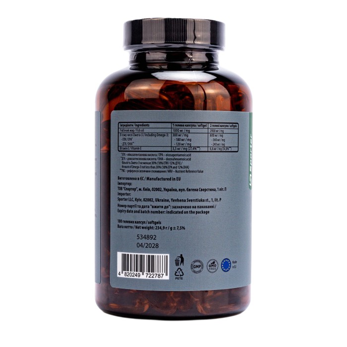 Sporter Omega-3 Gold Standard - 180 капс