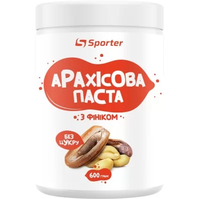 Арахисовая паста Sporter - 600 г - классическая с фиником