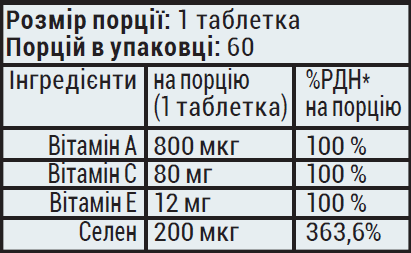 Selenium 200mcg +vit. ACE - 60 таб