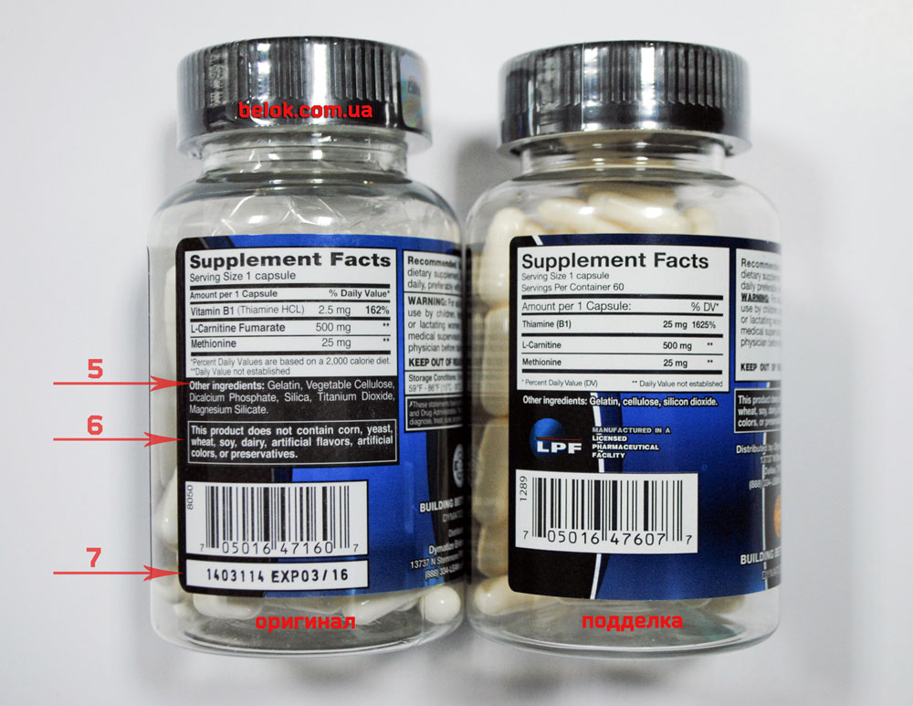 Как отличить оригинал от подделки Dymatize Xtreme L-Carnitine