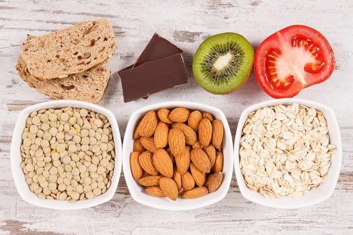 Best food as source melatonin and tryptophan. Healthy sleep concept