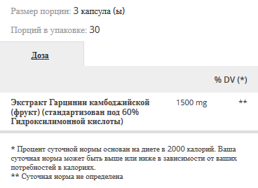 Garcinia Cambogia 1500 mg