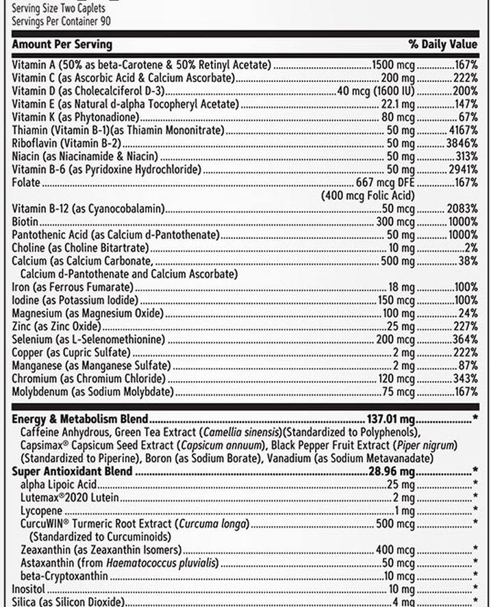 WOMENS MULTIVITAMIN ENERGY METABOLISM 180 капс