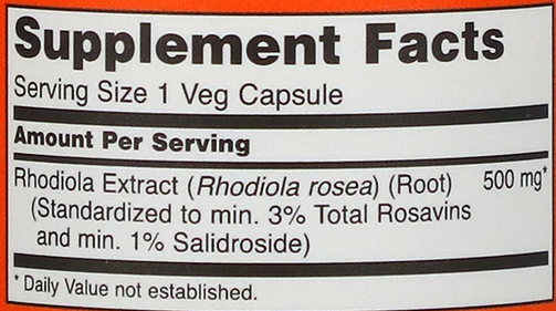 Rhodiola Extract 3% 500 мг - 60 веган капс