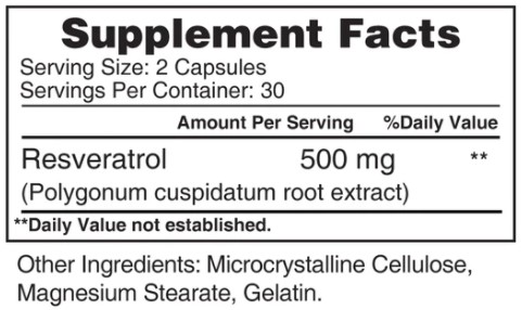 Resveratrol 500 mg - 60 капс