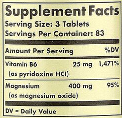 Magnesium with Vitamin B6 133/8 mg - 100 таб