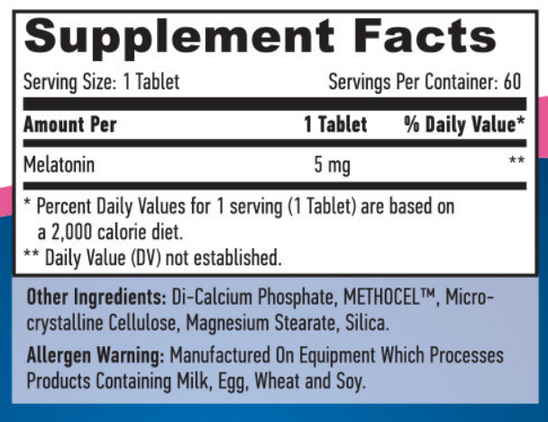 Melatonin Time Release 5mg - 60 таб