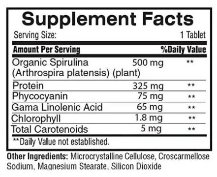 Spirulina 500 mg – 100 таб