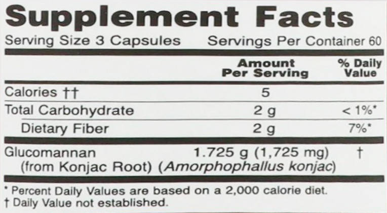 Glucomannan 575 мг - 180 veg caps