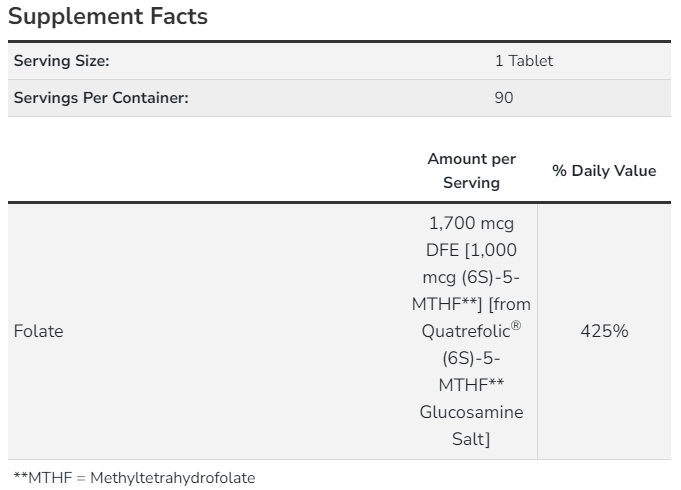 Methyl Folate 1000 mcg - 90 таб