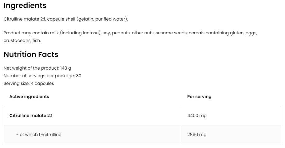 Citrulline 4400 мг - 120 капс