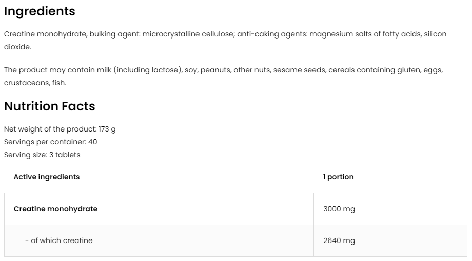 Creatine Monohydrate 3000 мг - 120 таб