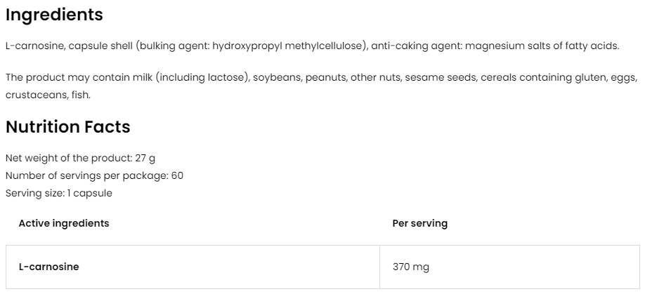 L-Carnosine - 60 капс