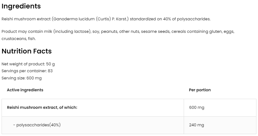 Reishi Extract VEGE - 50 г