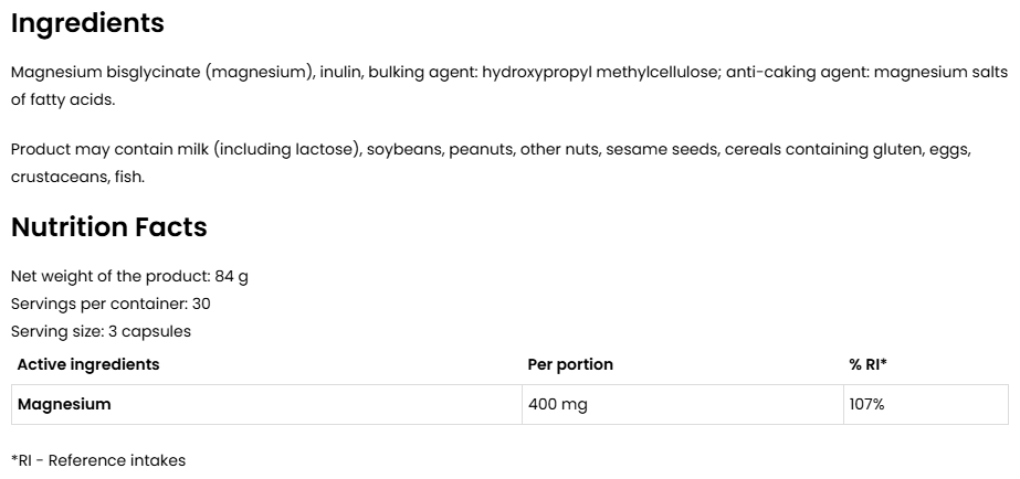 Magnesium Glycinate - 90 капс