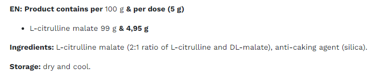 L-Citrulline Malate - 500 г