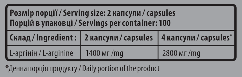 L-Aginine 700 мг - 200 капс