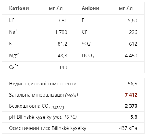 Мінеральна вода BILINSKA KYSELKA - 1л