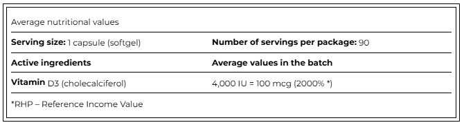 Performance Amix Vitamin D3 4000I.U. - 90 софт гель