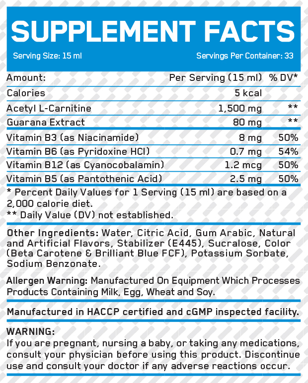 Liquid Acetyl L-Carnitine + Guarana - 495 мл - лайм